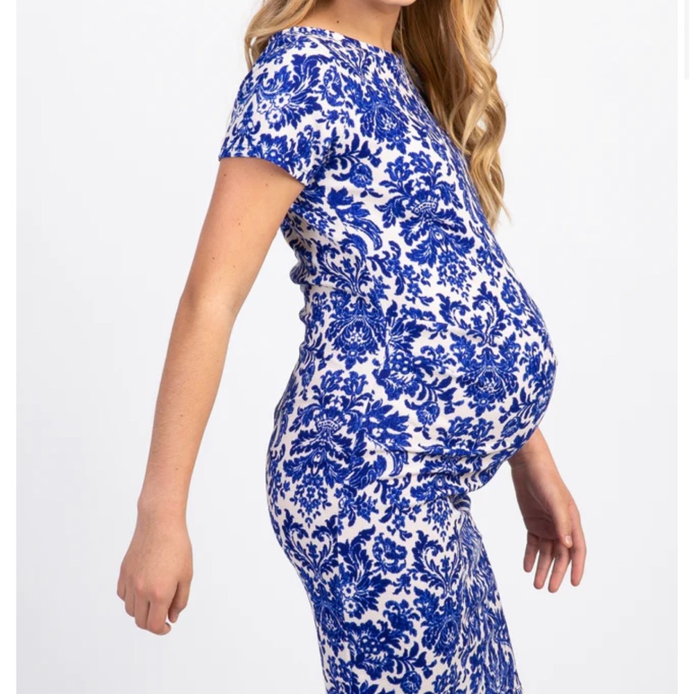 Pink blush blue dress